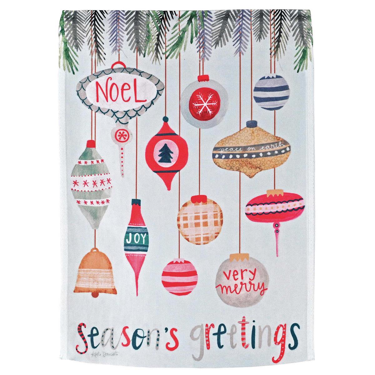 Vintage Ornaments Garden Flag features a beautifully designed pattern displayed in a garden, capturing sunlight for a glass-like effect.