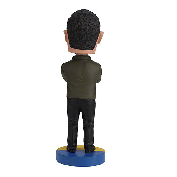 8-inch Volodymyr Zelenskyy bobblehead with authentic details and bright colors, depicting the Ukrainian president in a smiling pose.
