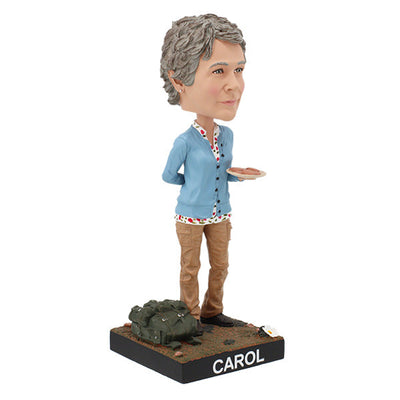 Walking Dead Carol Peletier bobblehead standing 8 inches tall, intricately hand-painted with a fierce expression and detailed outfit.