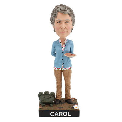 Walking Dead Carol Peletier bobblehead standing 8 inches tall, intricately hand-painted with a fierce expression and detailed outfit.