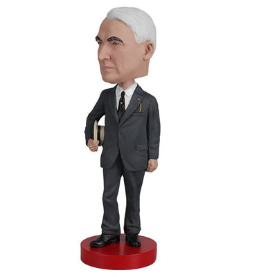 Warren G. Harding bobblehead standing 7 inches tall, intricately detailed, depicting the 29th President of the United States in historical attire.