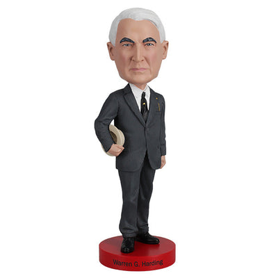 Warren G. Harding bobblehead standing 7 inches tall, intricately detailed, depicting the 29th President of the United States in historical attire.
