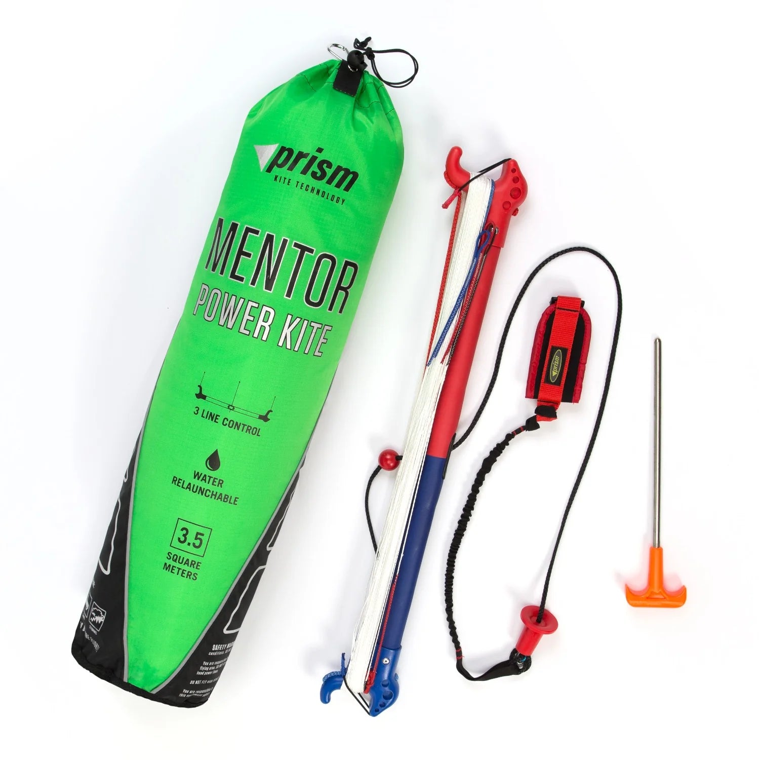 Powerful three-line traction kite with water-relaunchable design, smooth handling, and strong pull for land and water adventures.