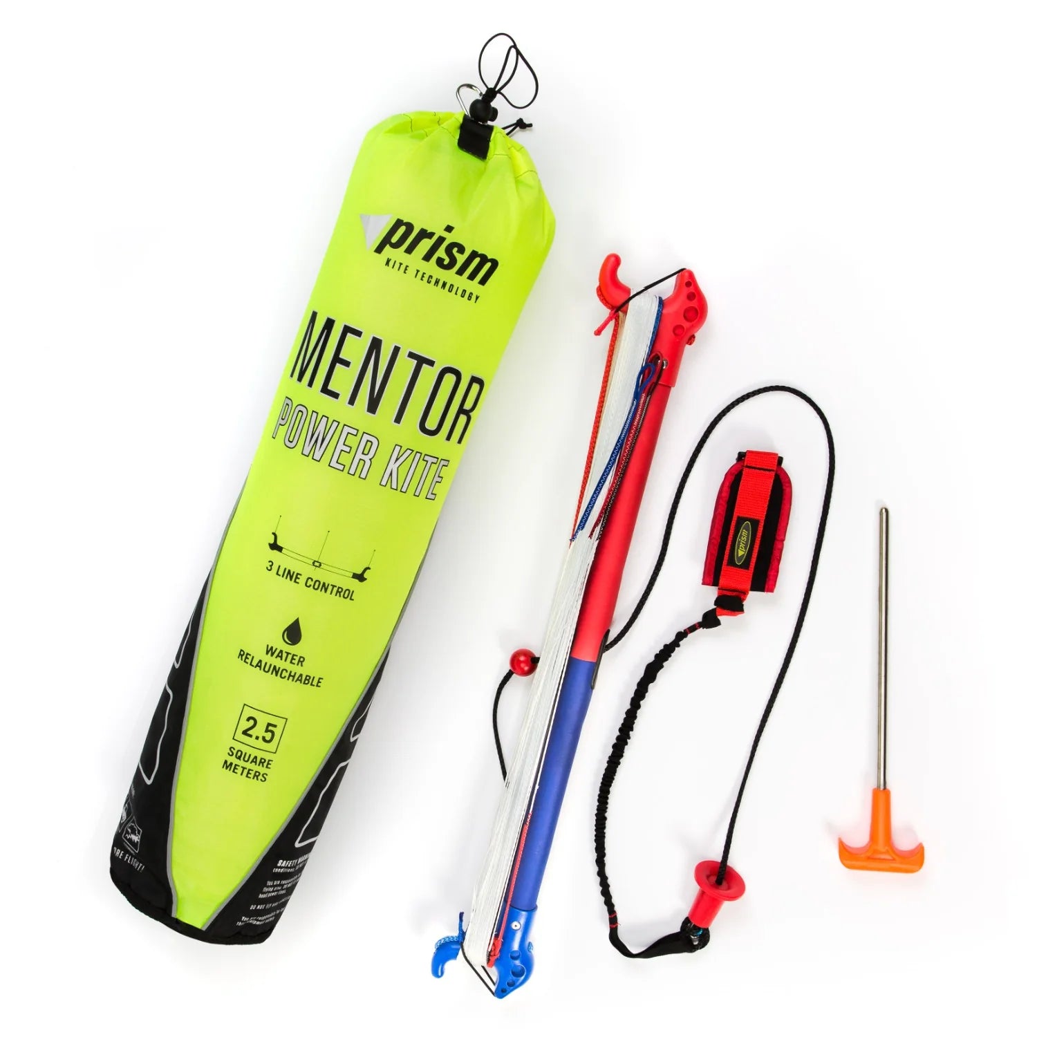 Three-line traction kite with water-relaunchable design, advanced control features, and smooth power delivery for land and water adventures.