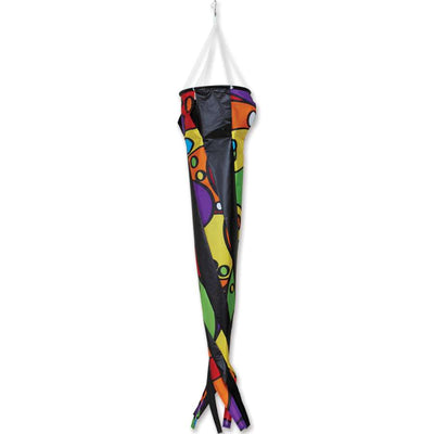 Wind Turbine 90 - Rainbow Orbit, a 90 cm colorful kite accessory swirling in the wind, adding vibrancy to outdoor kite flying.