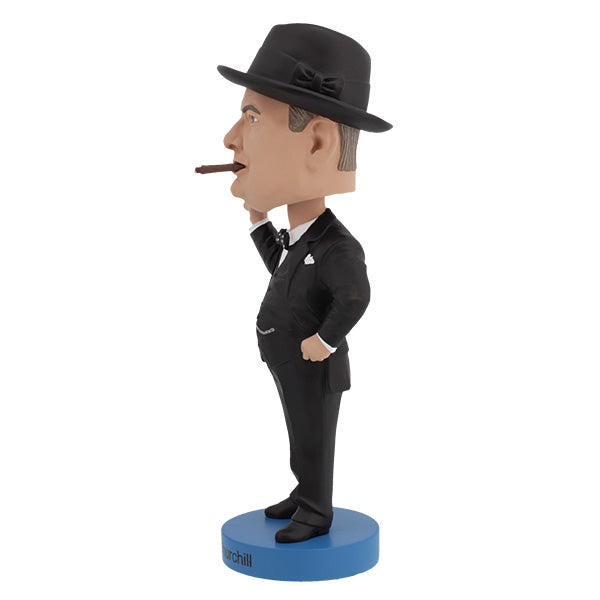 Winston Churchill bobblehead featuring intricate details and hand-painted finish, showcasing Churchill in a classic pose.