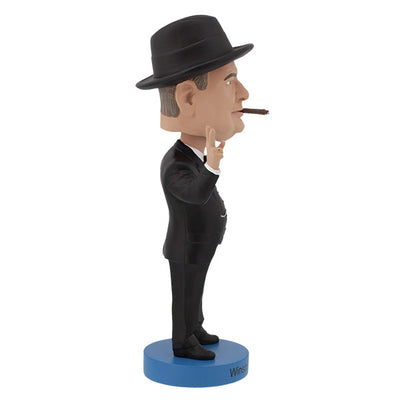 Winston Churchill bobblehead featuring intricate details and hand-painted finish, showcasing Churchill in a classic pose.