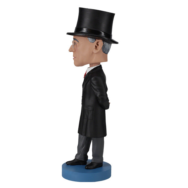 Woodrow Wilson Bobblehead standing 7 inches tall, featuring detailed craftsmanship, suitable for history enthusiasts and collectors.
