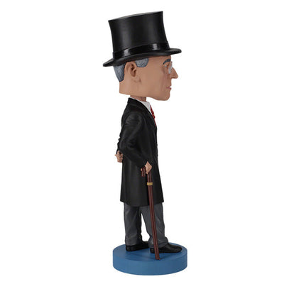 Woodrow Wilson Bobblehead standing 7 inches tall, featuring detailed craftsmanship, suitable for history enthusiasts and collectors.