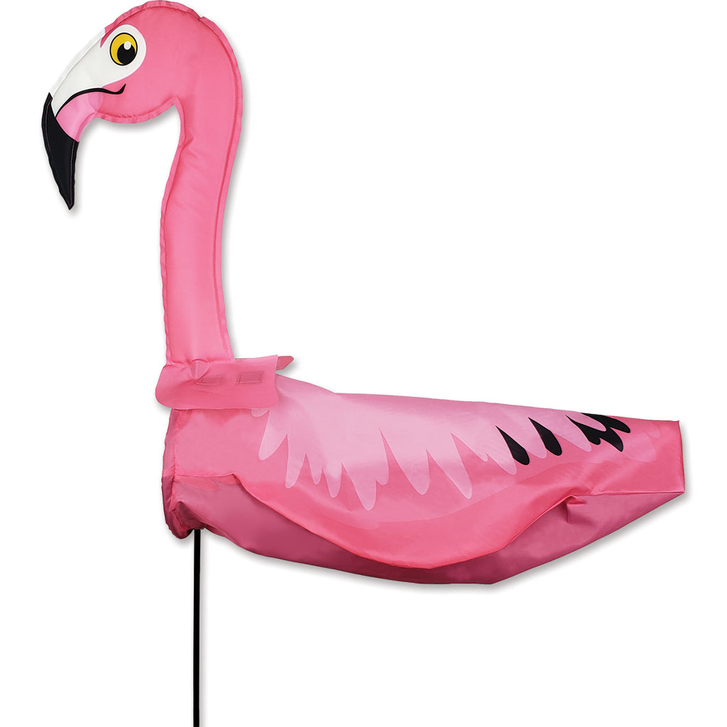 XL Windicator Weather Vane - Flamingo features a colorful inflatable design that dances in the wind, perfect for outdoor decor.