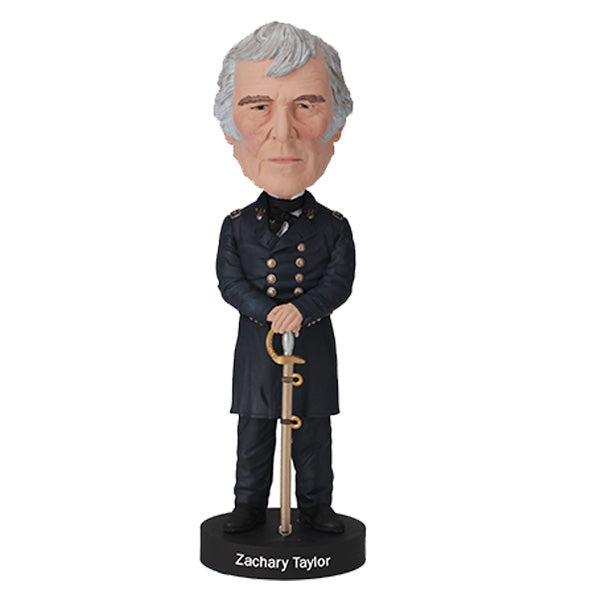 Zachary Taylor Bobblehead featuring intricate details of the 12th president in military attire, perfect for collectors and history enthusiasts.
