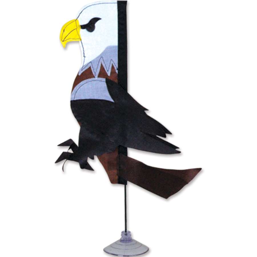 Zany Pal - Earl Eagle figurine displayed with a multi-angle suction cup mount on a windowsill, featuring vibrant colors and a whimsical design.