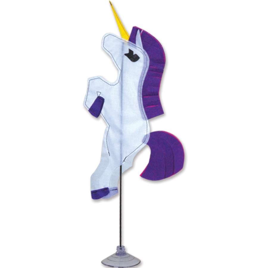 Zany Pal - Eunice Unicorn, a colorful and whimsical unicorn decoration displayed using a suction cup on a bright window.