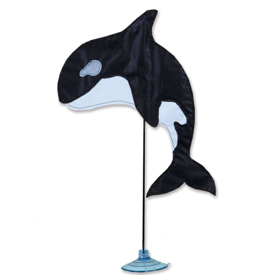 Zany Pal - Oscar Orca figure displayed on a windowsill with a colorful background, designed to enhance indoor plants creatively.